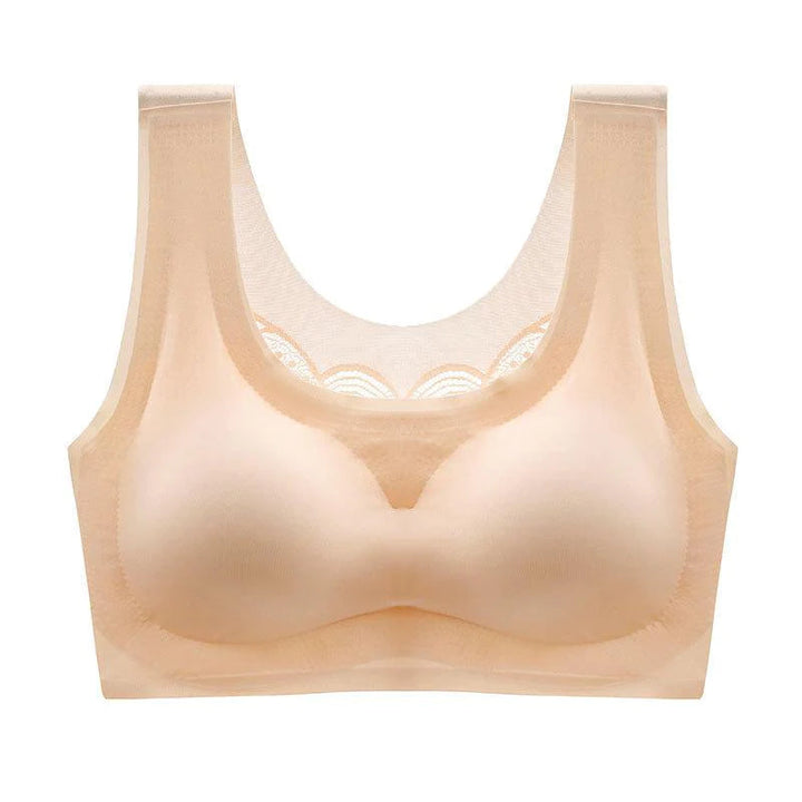 Ultradünner Oversize Ice Silk BH, hautfarben, nahtlos, bequem, atmungsaktiv.