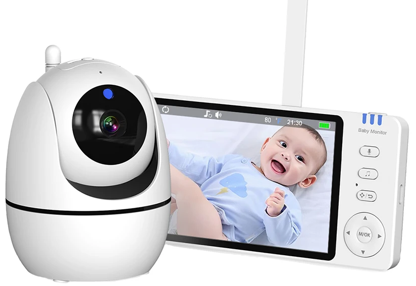 5palcová HD videochůvička s kamerou, PTZ-zoomem a nočním viděním