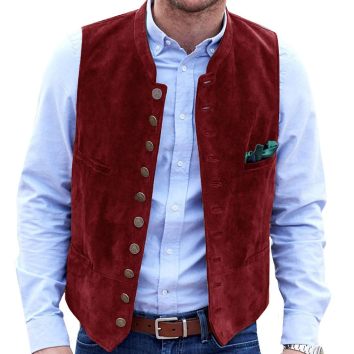 Männer Trachtenweste rot, Knöpfe, traditionell, Oktoberfest, Herrenmode, Baumwolle.