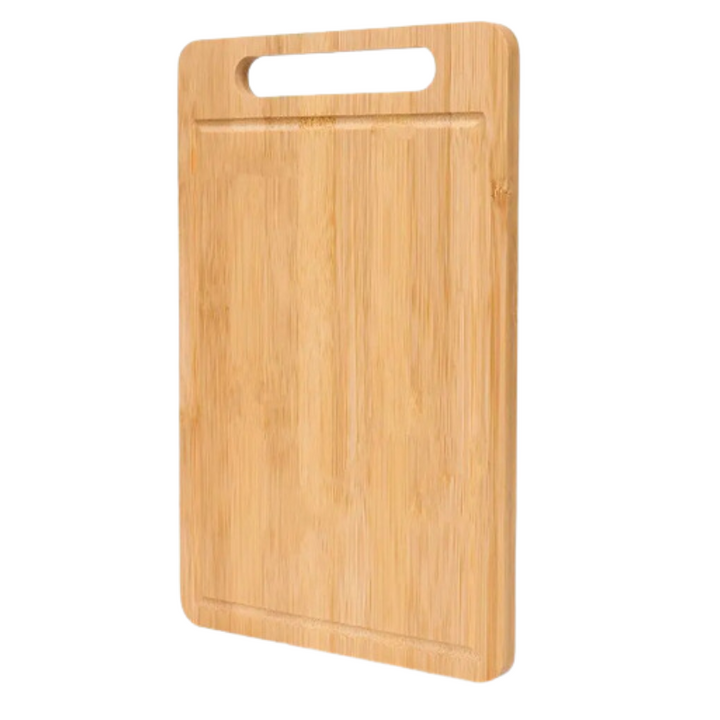 Holz-Schneidebrett aus Bambus mit Griff, rechteckig, langlebig, umweltfreundlich, Küchenzubehör.