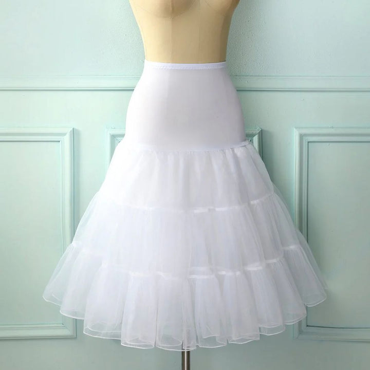 Weißer Tüll-Unterrock für Kleider, dreilagig, elegant, Damenmode, Hochzeit, Ballkleid.