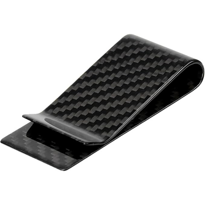 Schwarzer Carbonfaser-Geldclip, leicht, langlebig, minimalistisches Design, für Herren.
