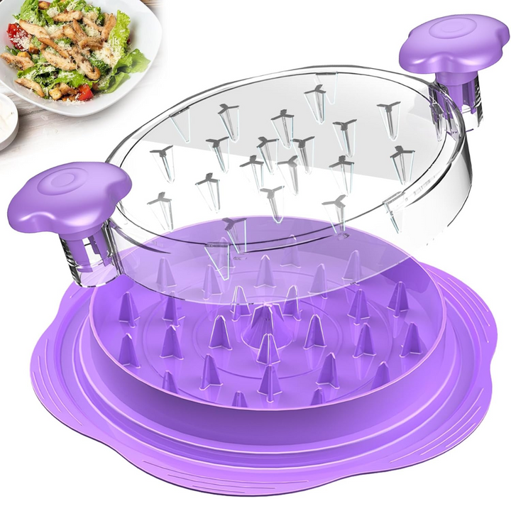 Lila Salatschleuder mit Deckel, Kunststoff, Küchenzubehör, Salat zubereiten, rutschfest