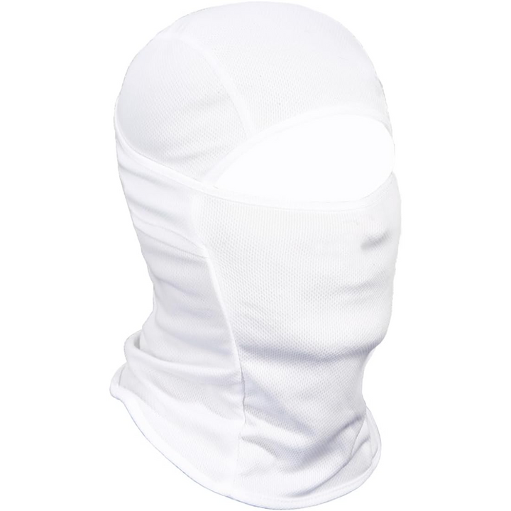 Weiße Sturmhaube, atmungsaktiv, für Outdoor-Sportarten, Gesichtsschutz, Unisex.
