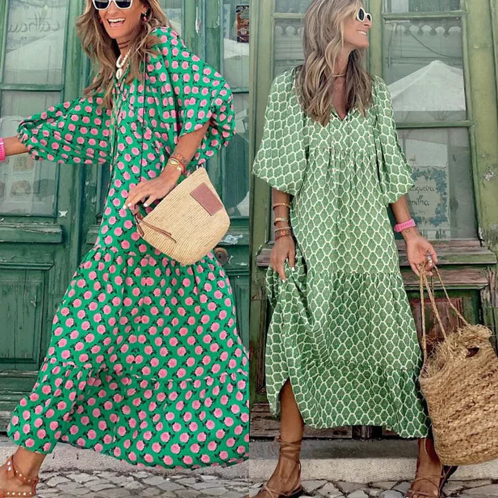 Boho letní šaty v ibizském stylu s volným střihem – Elira