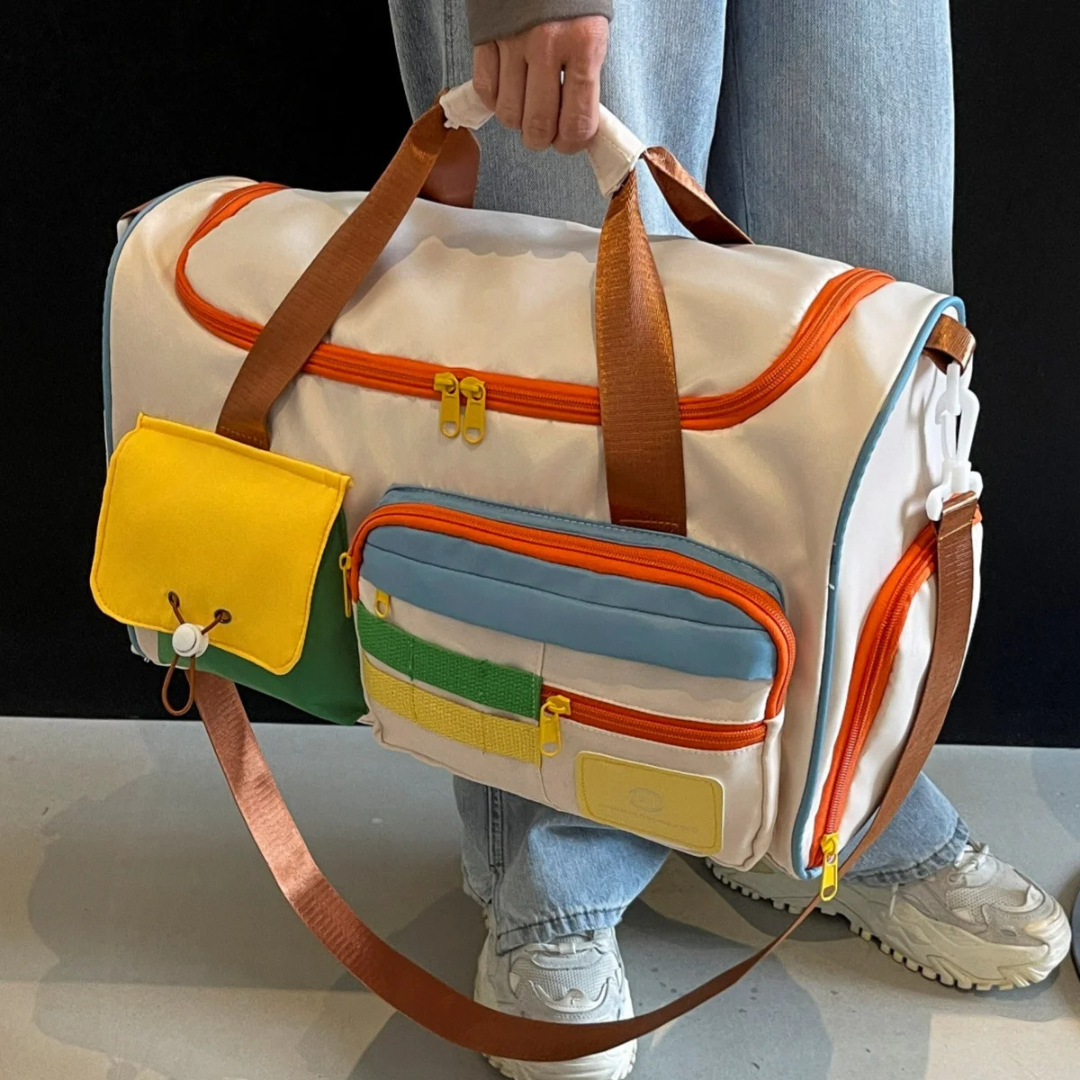 Lehká dufflová taška s barevnými bloky - FlexaBag
