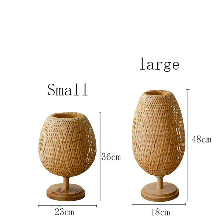 Zwei handgefertigte Bambuslampen, chinesischer Stil, für Wohnzimmer, Schlafzimmer, Dekoration.