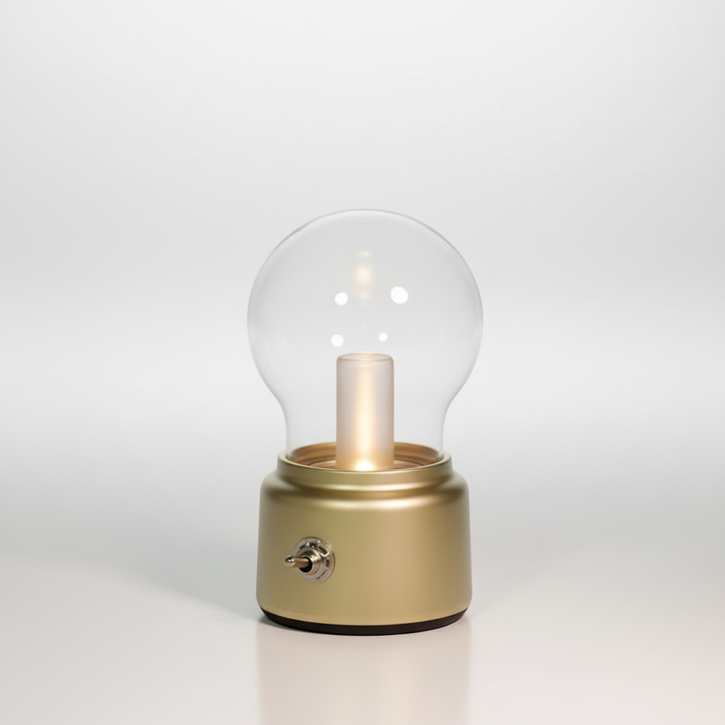 Vintage Tischlampe Aus Glas - AmbiBulb