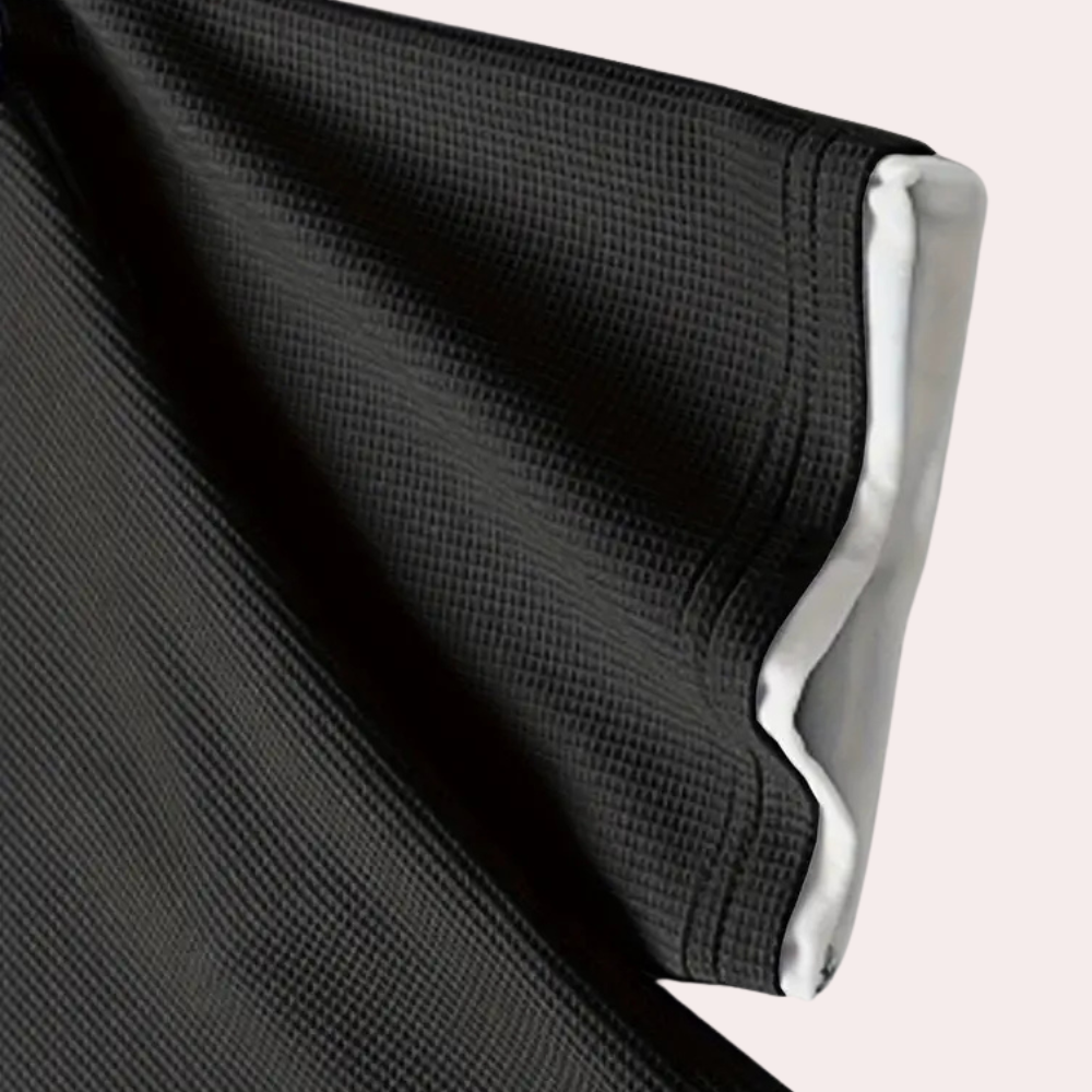 Schwarzes Waffelpique-Handtuch, Baumwolle, weiße Kante, luxuriös, saugfähig, Badezimmer.