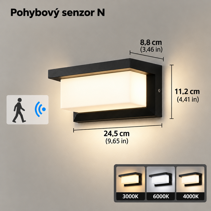 Aplique de pared | Sensor de movimiento automático | Resistente a la intemperie para entradas y terrazas