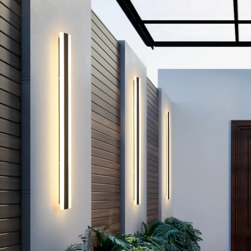 Wasserdichte LED-Außenwandleuchte, IP65, modern, für Garten, Terrasse, Villa, schwarz.