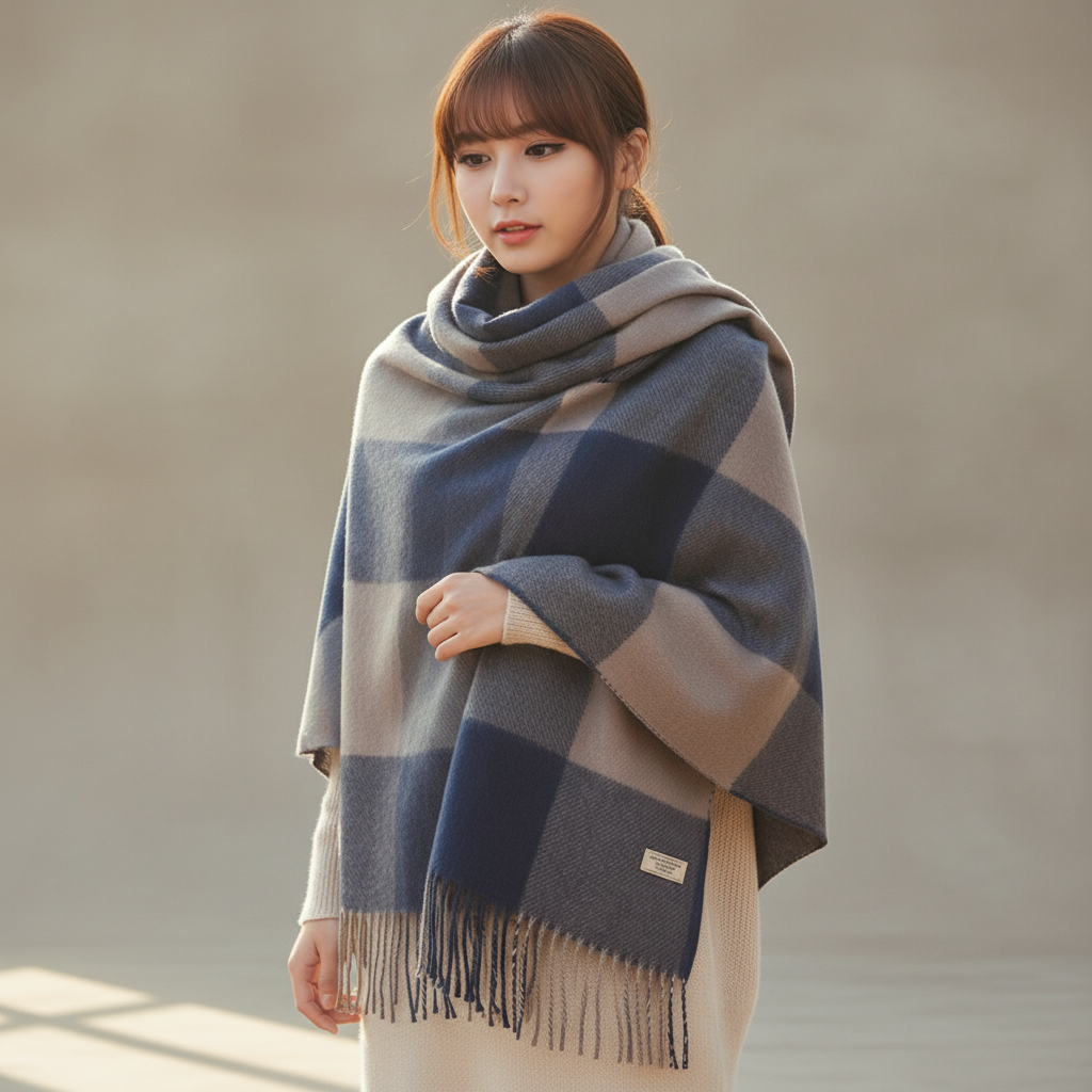 Weicher Kaschmirschal Mit Rautenmuster - AutumnCloak