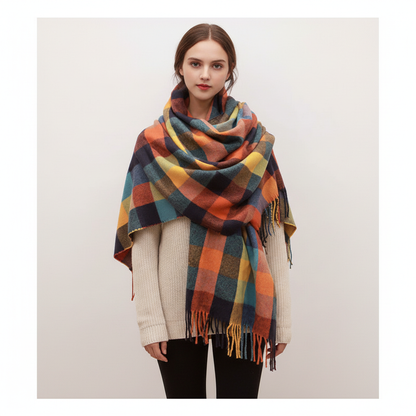 Weicher Kaschmirschal Mit Rautenmuster - AutumnCloak