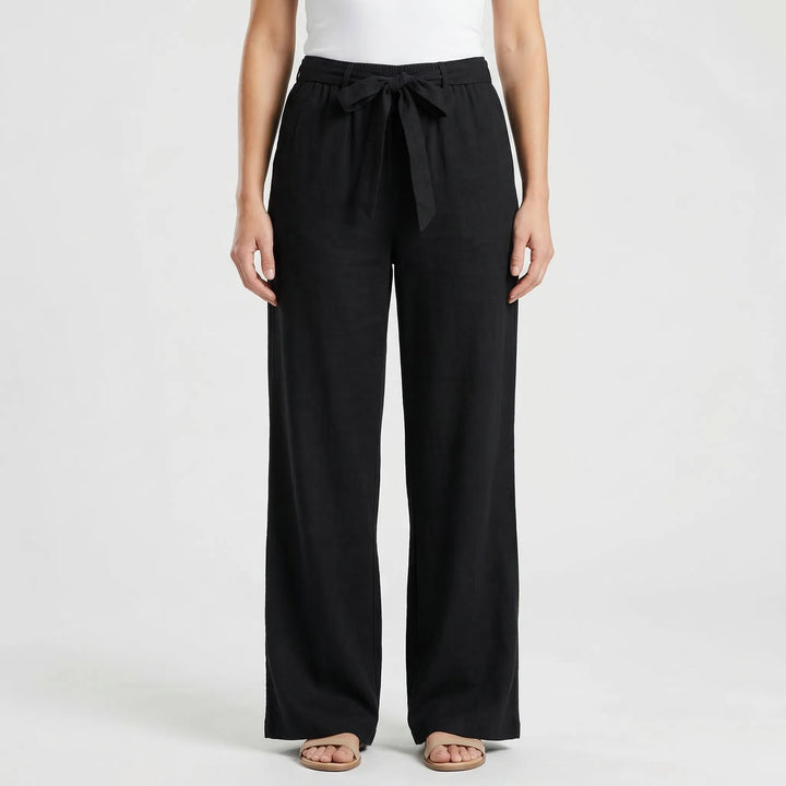 Wide-Leg Tie-Waist Women's Trousers - Laverne