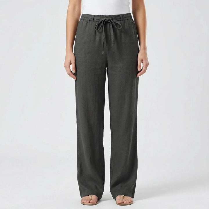 Wide-Leg Tie-Waist Women's Trousers - Laverne