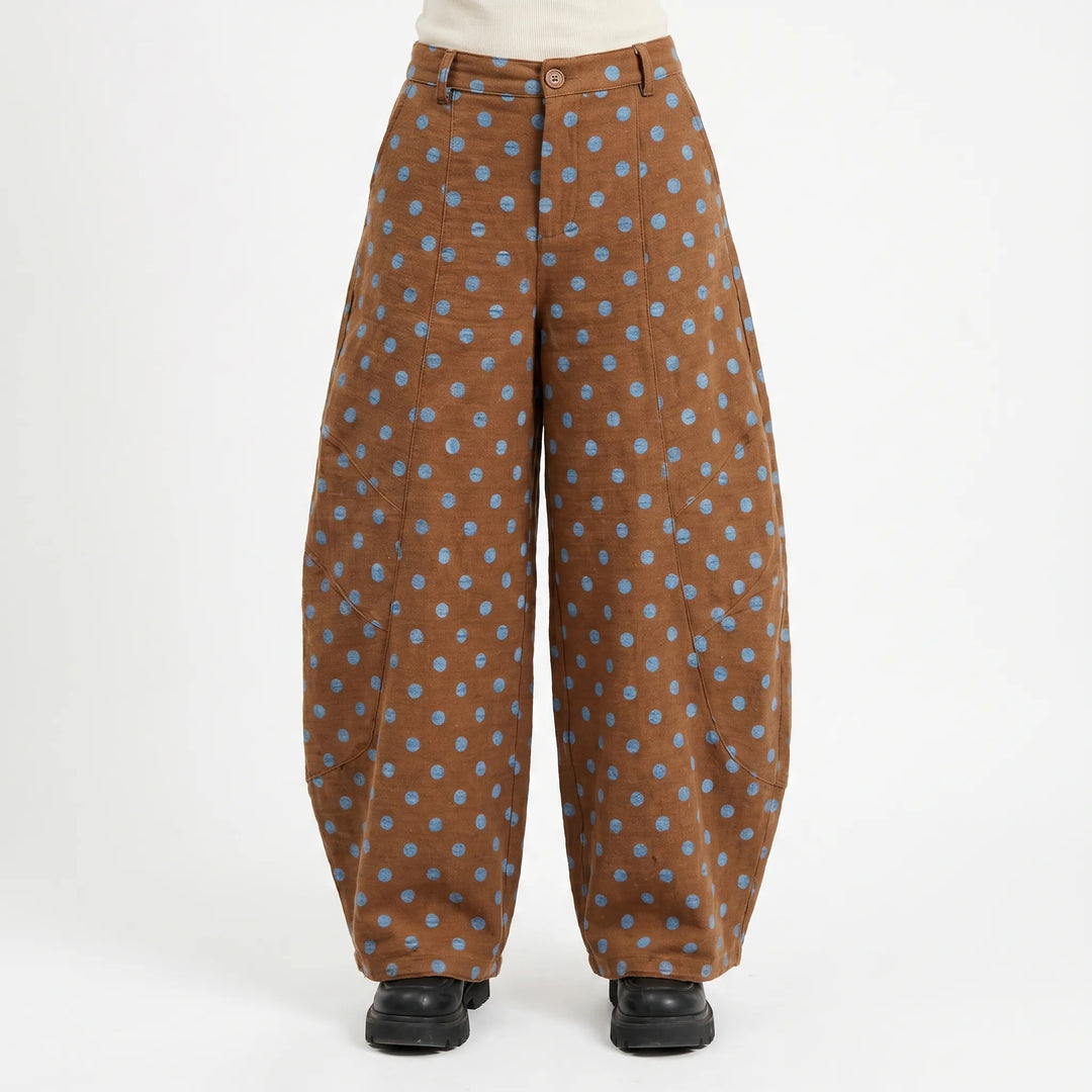 Wide Barrel Leg Trousers -  Mae