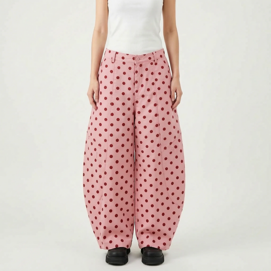 Wide Barrel Leg Trousers -  Mae