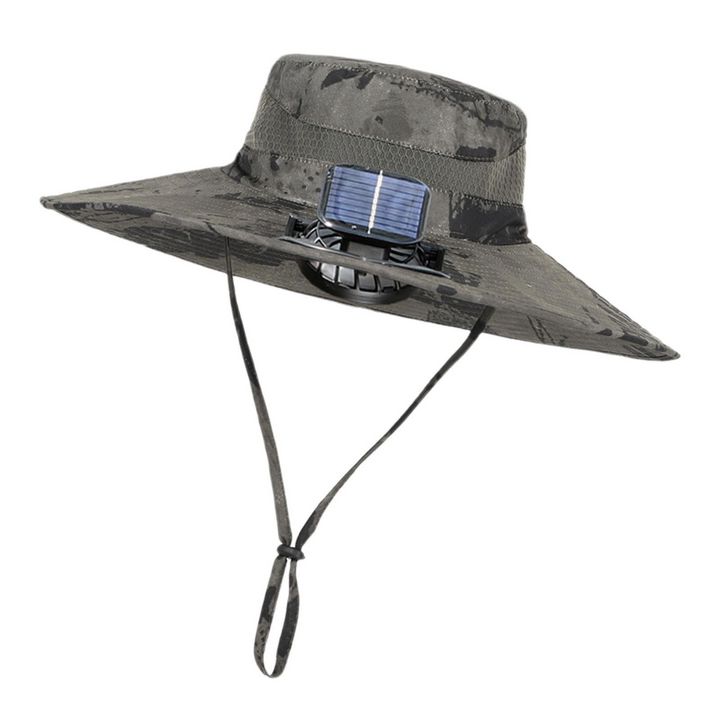 Venkovní sluneční klobouk s integrovaným solárním ventilátorem – CoolBreeze Solar