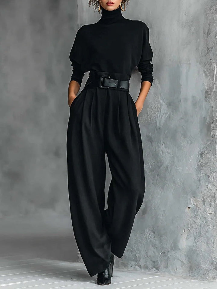 Women's Elegant Turtleneck And Trouser Set - Rachael