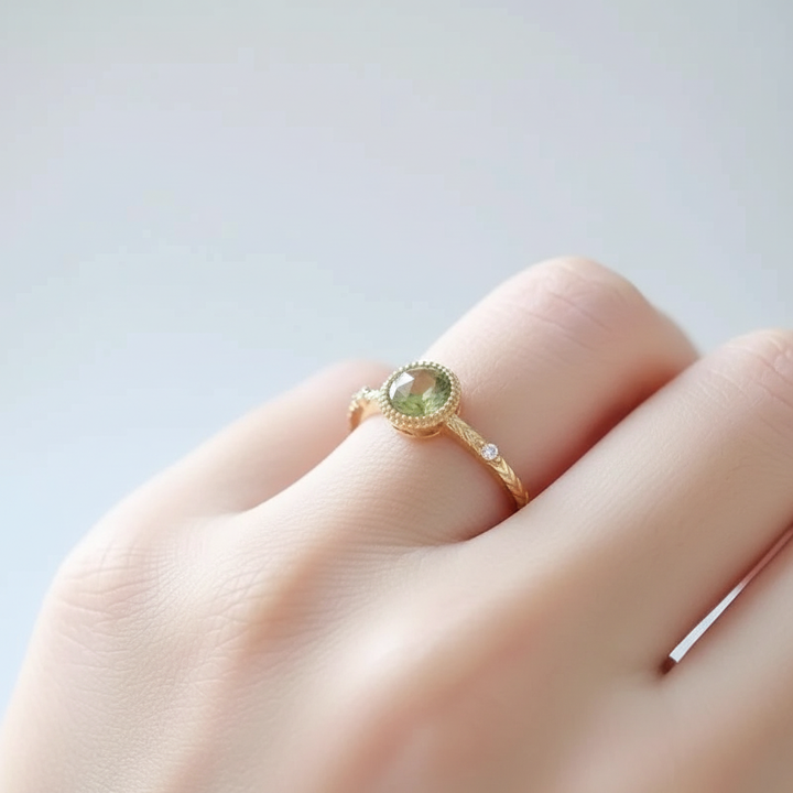 Zarter Silberring - PeridotJewelry 