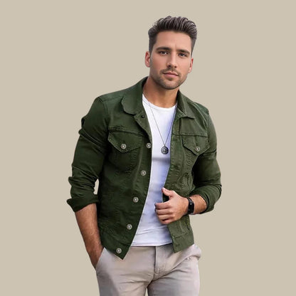 Pánská džínsová bunda se slim-fit střihom – Milán