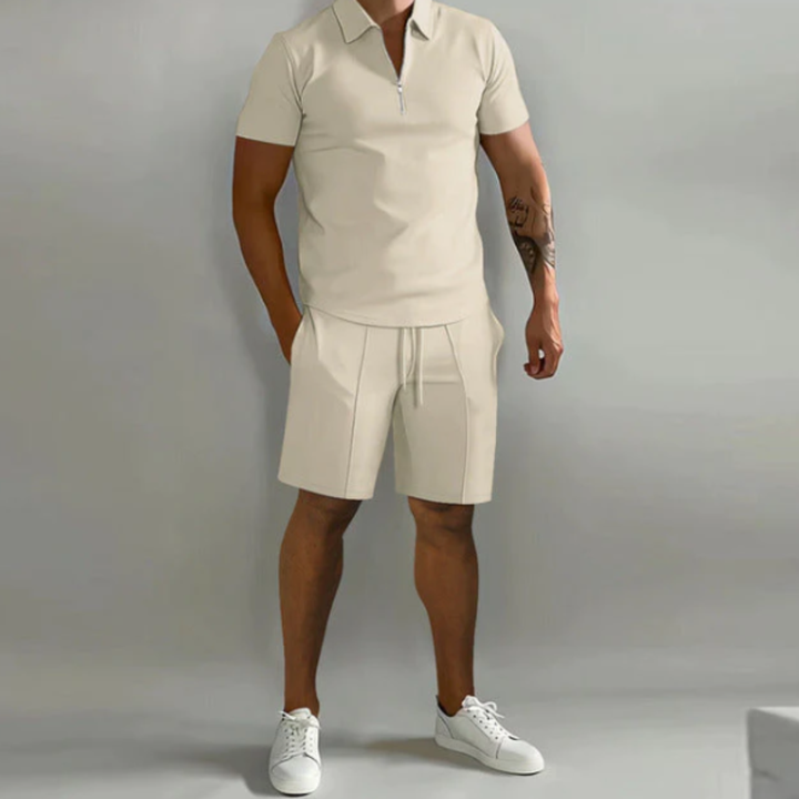 Pánský polo s zipem a šortkami pro letní styl - Dario