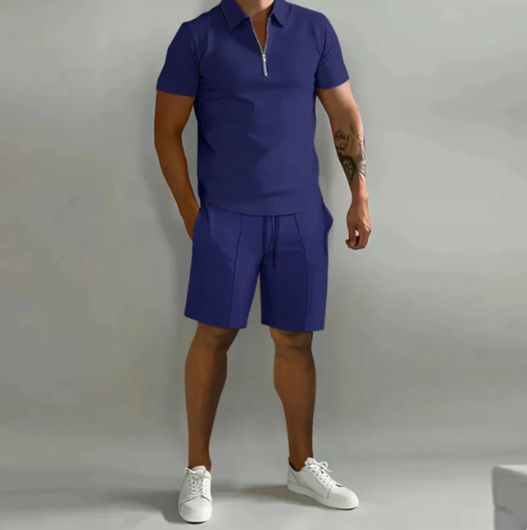 Pánský polo s zipem a šortkami pro letní styl - Dario