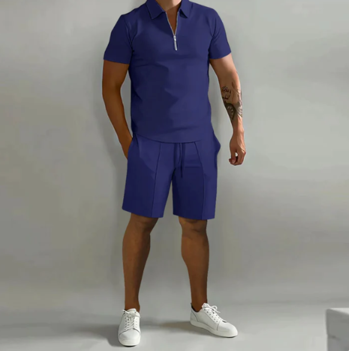 Pánský polo s zipem a šortkami pro letní styl - Dario