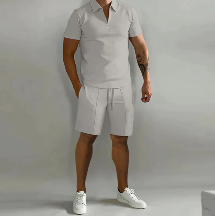 Pánský polo s zipem a šortkami pro letní styl - Dario