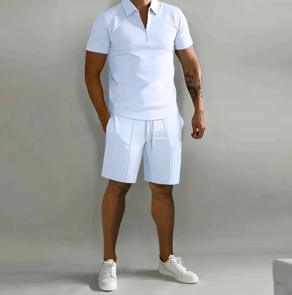 Pánský polo s zipem a šortkami pro letní styl - Dario