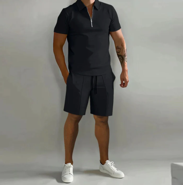 Pánský polo s zipem a šortkami pro letní styl - Dario