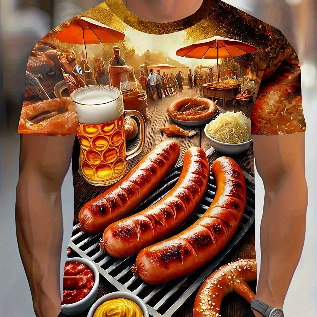 Pánské tričko s krátkým rukávem a potiskem „BBQ a pivo“ – Karl Oktoberfest 2025