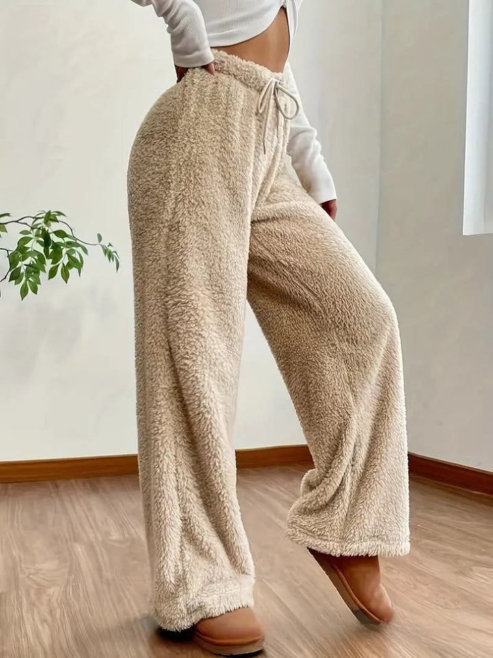 Měkké dámské Sherpa Lounge kalhoty – Noémie