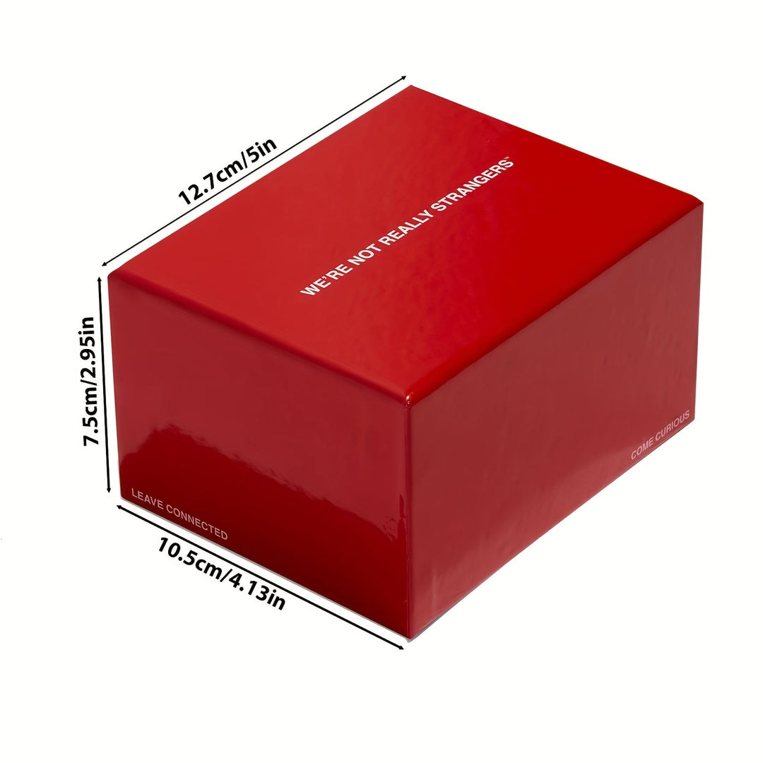 Rotes Kartenspiel "We're Not Really Strangers", 12,7x10,5x7,5 cm, Partyspiel, Gesellschaftsspiel.