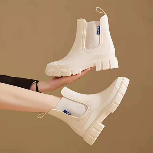 Dámské polokotníkové deštníkové boty voděodolné s protiskluzovou podrážkou – Selora