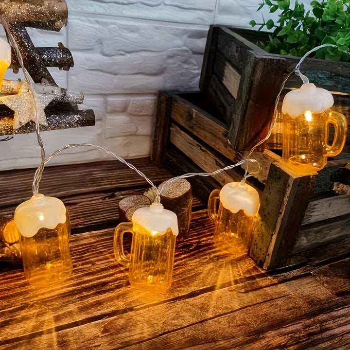 2 kusy LED světelných řetězů ve tvaru pivních sklenic – LichterBier Oktoberfest 2025
