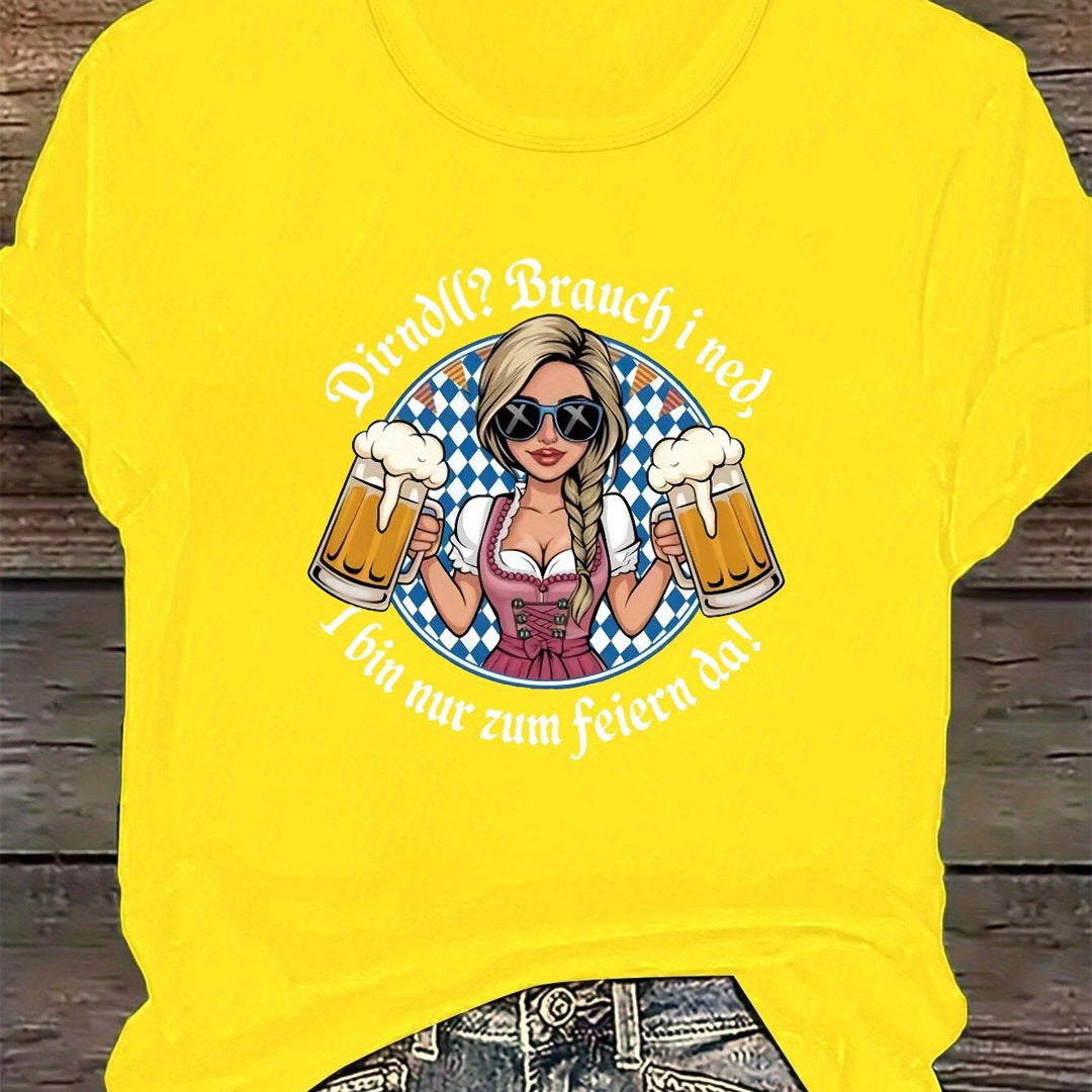 Dámské tričko s krátkým rukávem Plus Size – Liesl Oktoberfest 2025