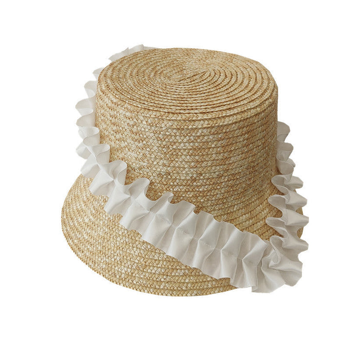 Pletený letní klobouk s volány a pruhy – BreezyStripes