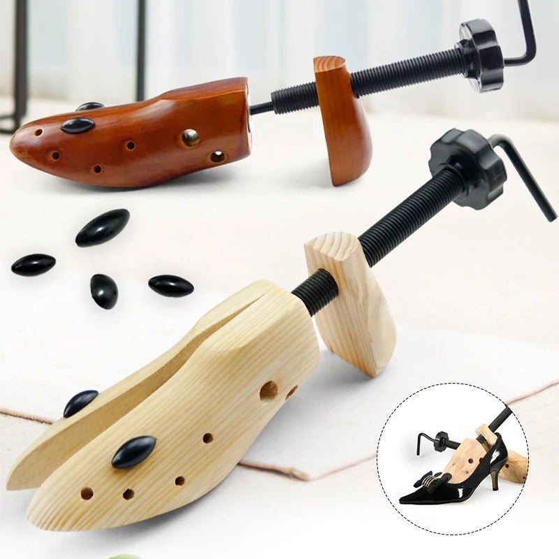 Schuhspanner Holz verstellbar, Schuhdehner, braun und natur, für optimale Schuhpflege.