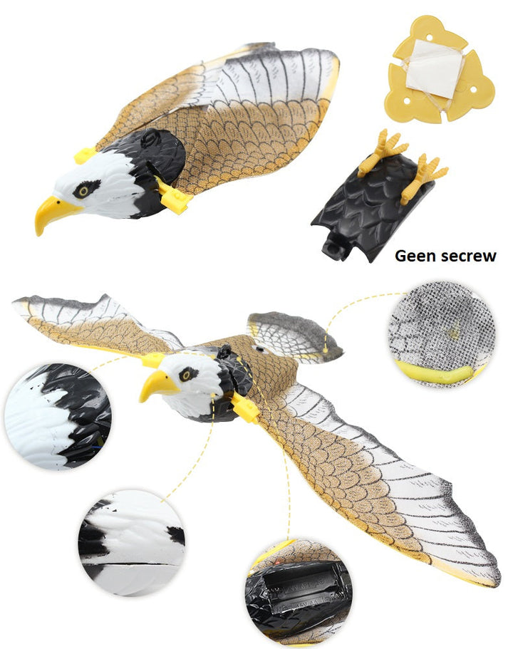 Fliegender Adler-Drachen, realistisch, schwarz-weiß-gold, Outdoor-Spielzeug, Vogelform.