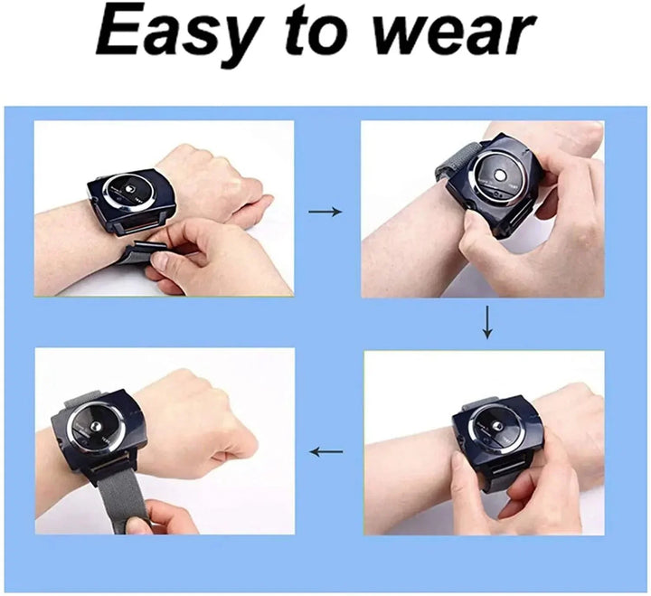 Anti-Schnarch-Gerät Armband, schwarz, intelligenter Schnarchstopper, Schlafhilfe, einfach zu tragen.