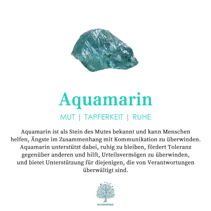 Aquamarin Edelstein, blau-grün, Mut, Tapferkeit, Ruhe, Heilstein, spirituelle Bedeutung.