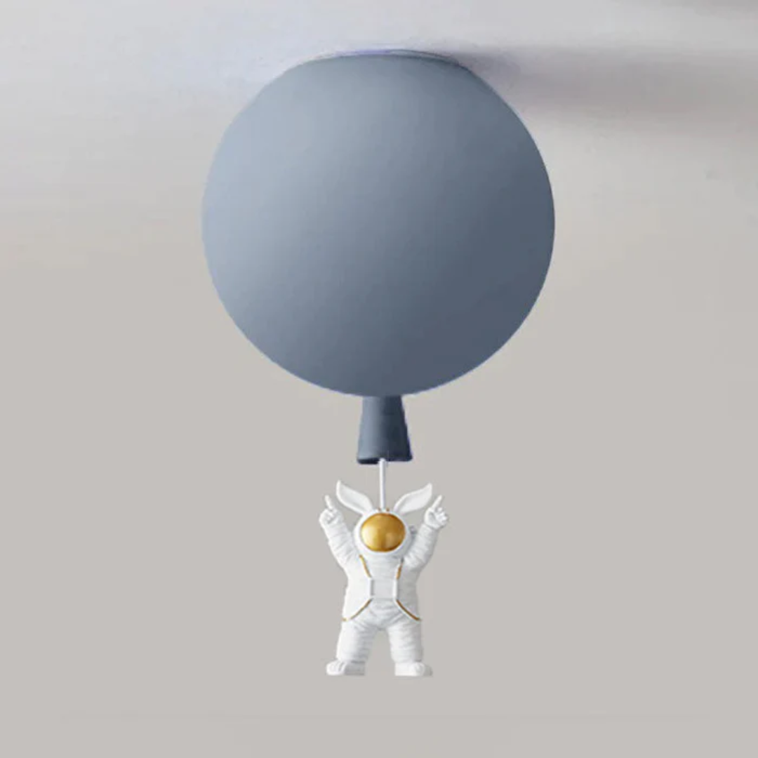 Astronauten-Deckenlampe, grau, modern, Kinderzimmer-Dekoration, LED-Beleuchtung