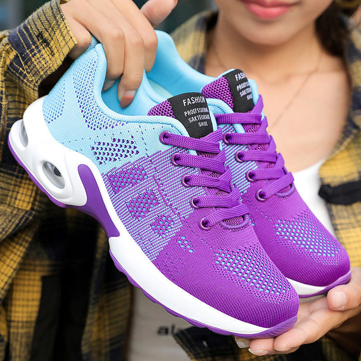 Lila und blaue Damen-Sneaker, atmungsaktiv, Plattform, modisch, 2022.
