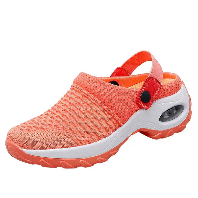 Damen Sandalen, atmungsaktives Mesh, orange, Plattform, Sommer, bequem, lässig, Strand.