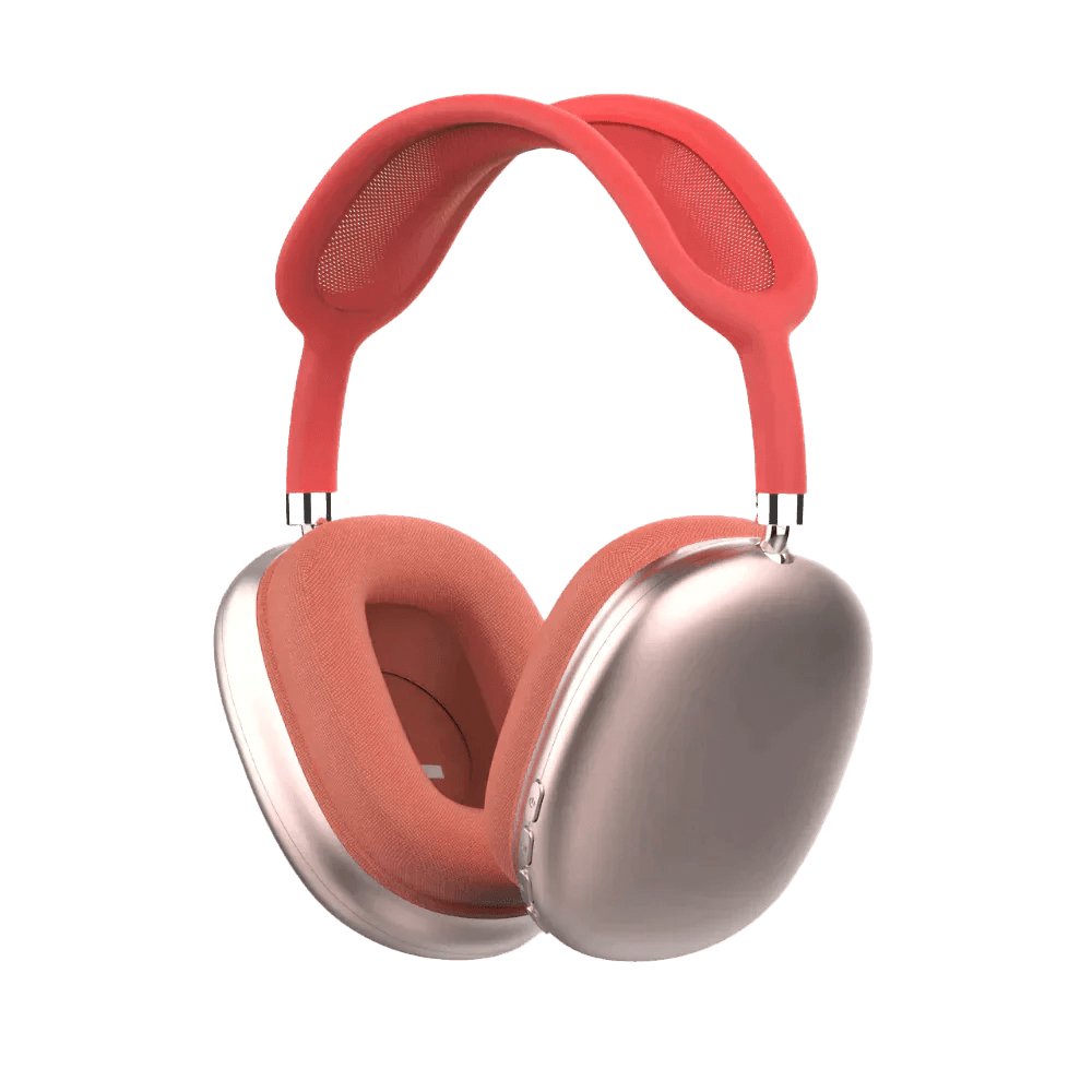 Rote Audiopod Max L Kopfhörer, geräuschunterdrückend, kabellos, modernes Design.