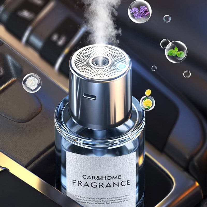 Auto-Lufterfrischer, silber, Duftspender, USB, für Auto und Zuhause, Aromatherapie, modern.