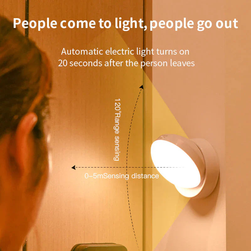 Automatische LED-Wandleuchte, weiß, Bewegungssensor, 120° Erfassungsbereich, Innenbeleuchtung