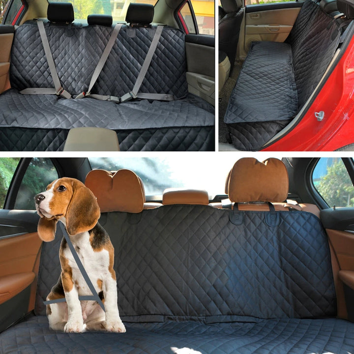 Wasserdichte schwarze Autoschondecke für Hunde, Rücksitz, rutschfest, strapazierfähig.