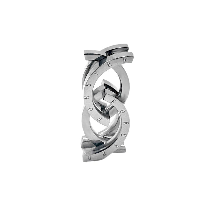 Silberner Edelstahlring mit "FOREVER"-Gravur, modernes Design, Schmuck für Damen und Herren.